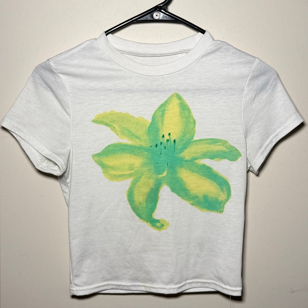 shein floral design crop top